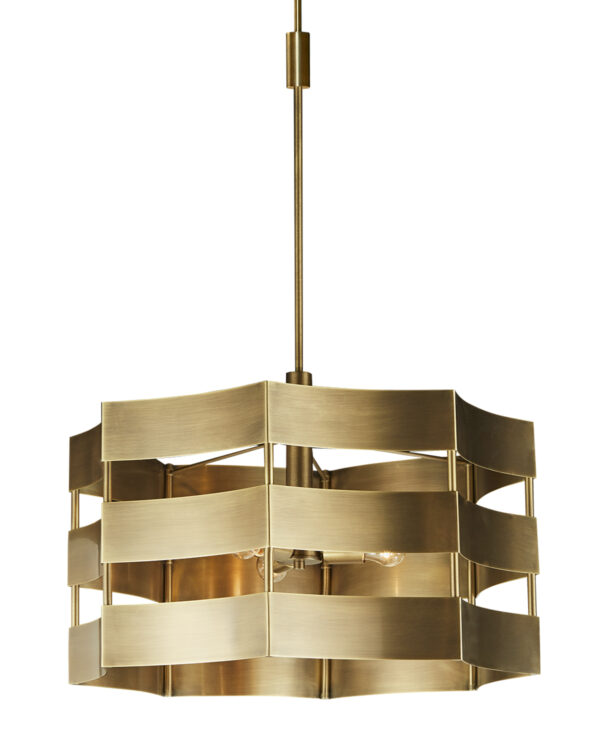 FlowDecor Corsica Chandelier in metal with antique brass finish (# 6045)