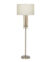 FlowDecor Deanna Floor Lamp in metal with antique brass finish and beige cotton drum shade (# 4486)
