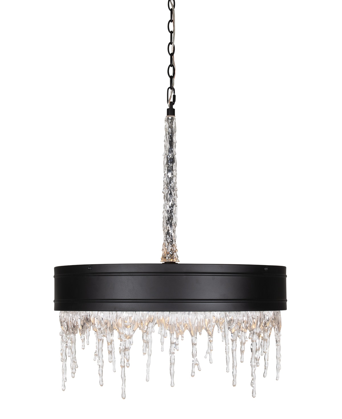 FlowDecor Juniper Chandelier in metal with black matte finish and acrylic (# 6053)