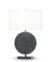 FlowDecor Sadie Table Lamp in metal with antique black finish and off-white cotton rounded rectangle shade (# 4442)