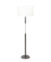 FlowDecor Trent Floor Lamp in metal with bronze finish and crystal and off-white linen drum shade (# 4093)
