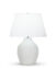 FlowDecor Luna Table Lamp in ceramic with off-white finish and off-white cotton tapered drum shade (# 4503)