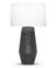 FlowDecor Sebastian Table Lamp in ceramic with black and off-white linen tapered drum shade (# 4499)