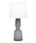 FlowDecor Craine Table Lamp in glass with smokey grey and off-white cotton tapered drum shade (# 4577)
