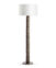 FlowDecor Melvin Floor Lamp in resin with bronze finish and finely ribbed surface and off-white linen drum shade (# 4625)
