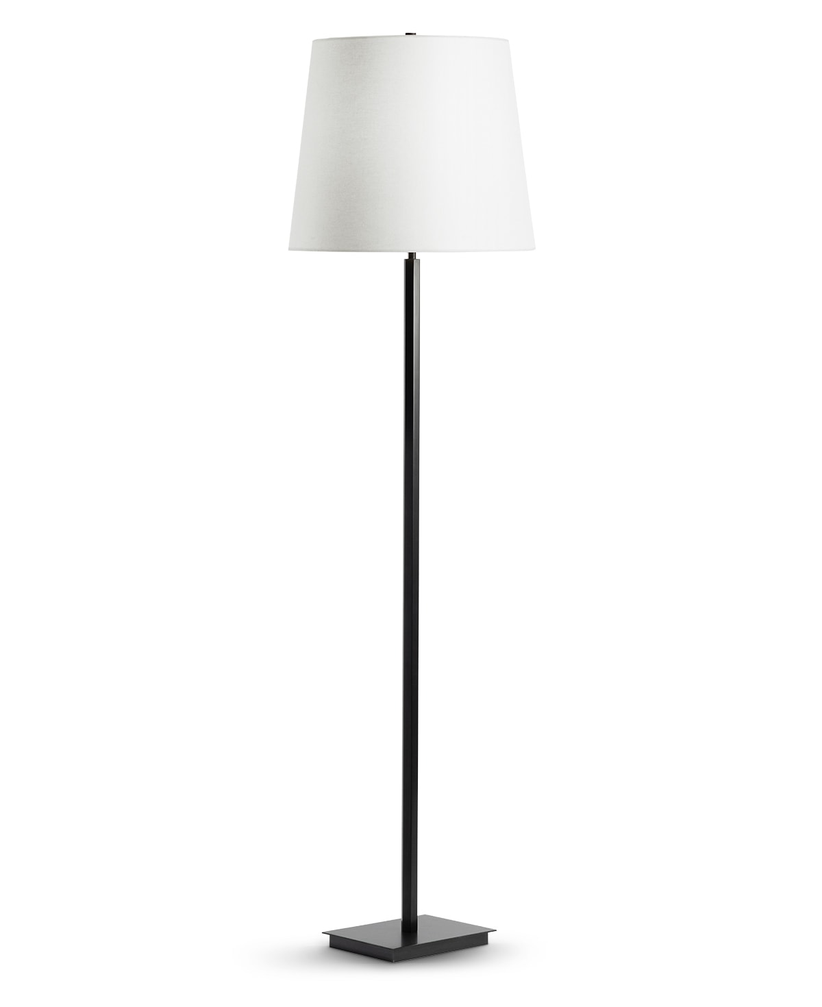 FlowDecor Rebecca Floor Lamp in metal with bronze finish and off-white linen tapered drum shade (# 4600)