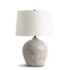 FlowDecor Adam Table Lamp in ceramic and off-white linen tapered drum shade (# 4666)