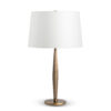 FlowDecor Alexa Table Lamp in metal with antique brass finish and off-white linen tapered drum shade (# 4550)