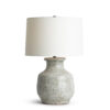 FlowDecor Belvedere Table Lamp in ceramic and off-white linen tapered drum shade (# 4639)