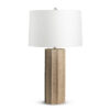 FlowDecor Capri Table Lamp in mouth-blown glass with sand finish and off-white cotton tapered drum shade (# 4403)