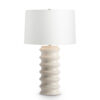 FlowDecor Downey Table Lamp in ceramic with off-white finish and off-white cotton tapered drum shade (# 4430)