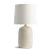 FlowDecor Jefferson Table Lamp in ceramic with cream finish and off-white linen tapered drum shade (# 4668)
