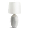 FlowDecor Jodie Table Lamp in ceramic with light grey finish and off-white cotton tapered drum shade (# 4667)