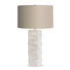 FlowDecor Kraft Table Lamp in ceramic with off-white textured finish and beige cotton drum shade (# 4576)