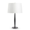 FlowDecor Widel Table Lamp in metal with bronze finish and off-white cotton tapered drum shade (# 4551)
