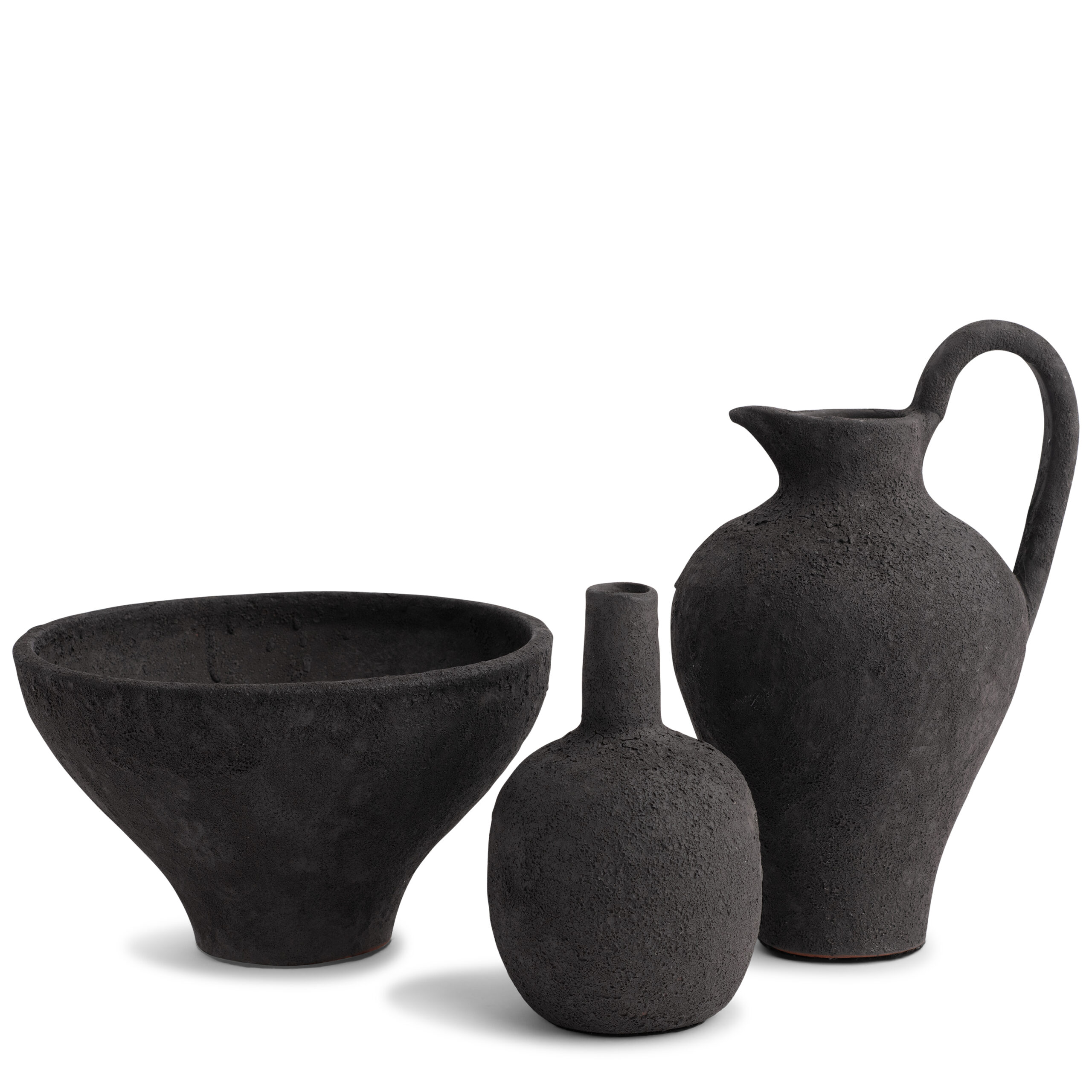 edgar-black-ceramic-vase-set-main-7162 FlowDecor Edgar Vase Set in  (# 7162)