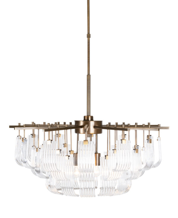 FlowDecor Ferris Chandelier in metal with antique brass finish (# 6051)