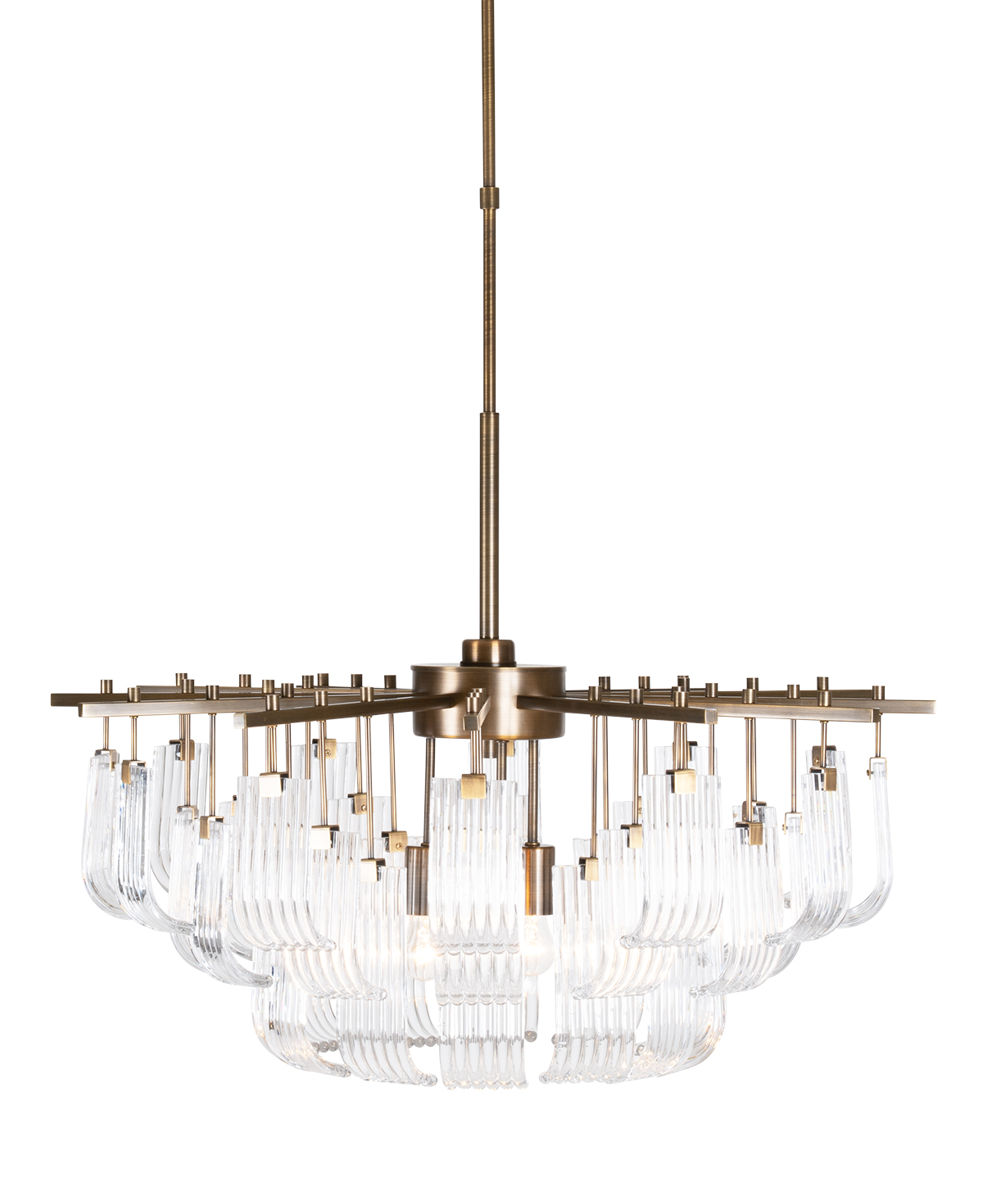 FlowDecor Ferris Chandelier in metal with antique brass finish (# 6051)