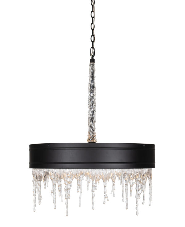 FlowDecor Juniper Chandelier in metal with black matte finish and acrylic (# 6053)