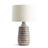 FlowDecor Marilyn Table Lamp in ceramic and off-white linen tapered drum shade (# 4671)
