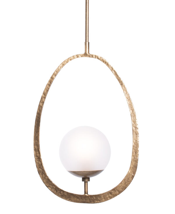FlowDecor Pegasus Pendant in metal with painted gold hammered finish (# 6046)