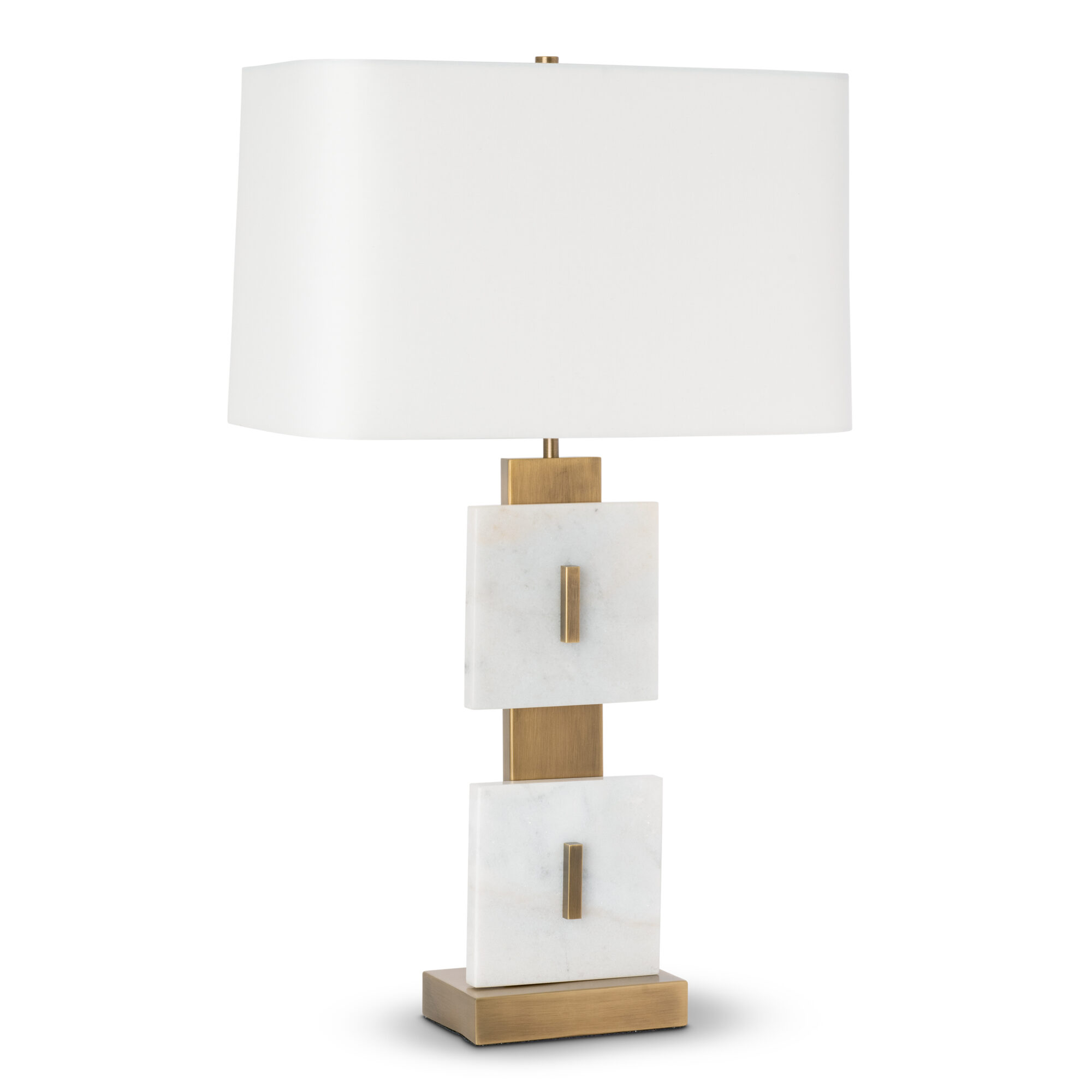 Reynolds Table Lamp - white marble, antique brass | FlowDecor