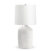 FlowDecor Sarah Table Lamp in ceramic with white finish and off-white linen tapered drum shade (# 4504)