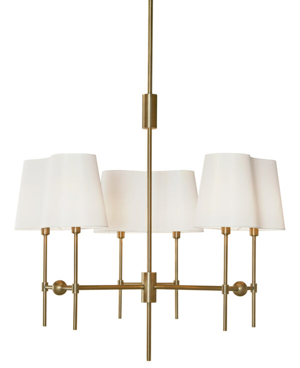 FlowDecor Seymour Chandelier in metal with antique brass finish (# 6041)