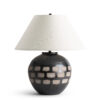 FlowDecor Jude Table Lamp in ceramic and off-white linen tapered drum shade (# 4755)
