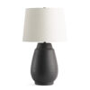 FlowDecor Lettie Table Lamp in ceramic with black and off-white linen tapered drum shade (# 4774)