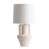 arles-white-ceramic-table-lamp-main-4827-OWL FlowDecor Arles Table Lamp in ceramic with off-white finish and off-white linen tapered drum shade (# 4827)