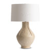 cannes-cream-ceramic-table-lamp-main-4826-OWL FlowDecor Cannes Table Lamp in ceramic with cream finish and off-white linen tapered drum shade (# 4826)