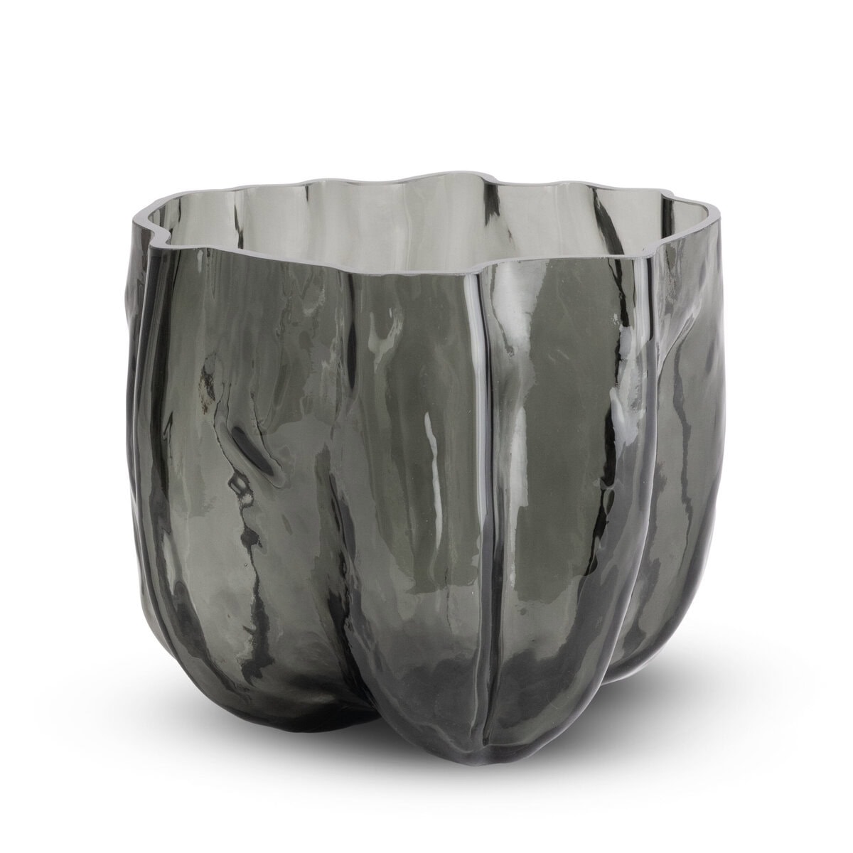 hudson-small-grey-glass-vase-main-7290 FlowDecor Hudson Small Vase in (# 7290)