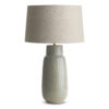 malaga-green-ceramic-table-lamp-main-4820-BGL FlowDecor Malaga Table Lamp in ceramic and beige linen tapered drum shade (# 4820)