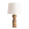 marseille-brown-marble-table-lamp-main-4842-OWL FlowDecor Marseille Table Lamp in brown marble and off-white linen tapered drum shade (# 4842)